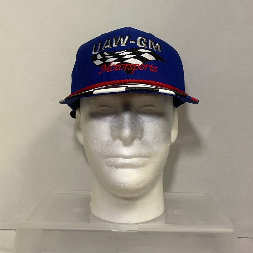 Vintage 90s UAW General Motors Racing Strap Back Hat